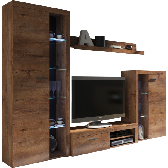 Zestaw mebli do salonu DL01 Dąb Lefkas RUMBA Podstawowe