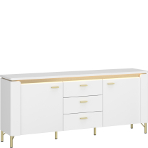 Szafka RTV z oświetleniem Biały Połysk LAZF01 LAZIO Podstawowe