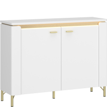 Komoda 2-drzwiowa z oświetleniem Biały Połysk LAZK01 LAZIO Podstawowe