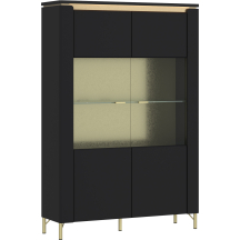 Kredens 2-drzwiowy z podświetleniem Czarny Mat LAZV02 NORICA Podstawowe