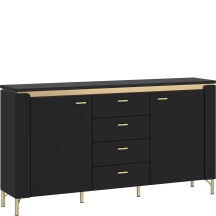 Komoda z szufladami z oświetleniem Czarny Mat LAZK02 NORICA Podstawowe