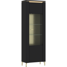 Witryna pojedyncza z podświetleniem Czarny Mat LAZV01 NORICA Podstawowe