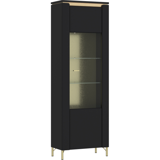 Witryna pojedyncza z podświetleniem Czarny Mat LAZV01 NORICA Podstawowe