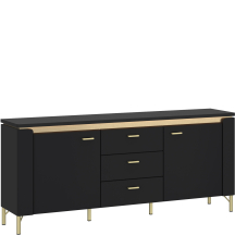 Szafka RTV z oświetleniem Czarny Mat LAZF01 NORICA Podstawowe