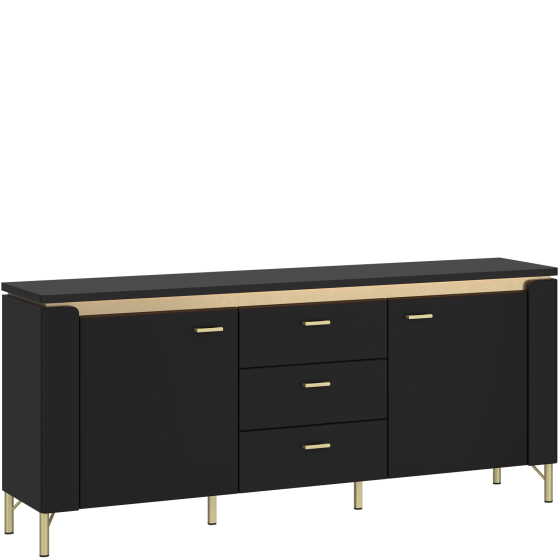 Szafka RTV z oświetleniem Czarny Mat LAZF01 NORICA Podstawowe