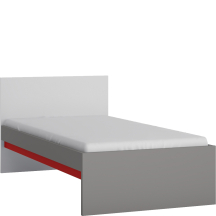 Łóżko 90 x 200 ze stelażem i materacem LASZ01 Chili Red LASER Podstawowe