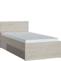 Łóżko 90 x 200 ze stelażem i materacem DEIZ01 DENIM Podstawowe