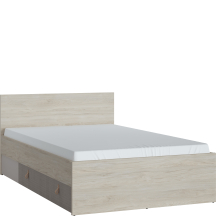 Łóżko 120 x 200 ze stelażem i materacem DEIZ02 DENIM Podstawowe