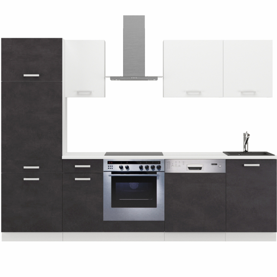 Zestaw mebli kuchennych 270 z blatem Matera / Biały TONI Podstawowe