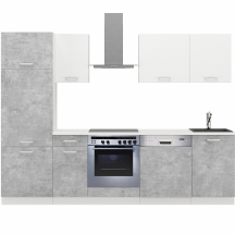 Zestaw mebli kuchennych 270 z blatem Bellato Szary / Biały TONI Podstawowe