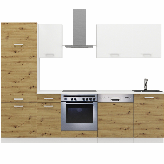 Zestaw mebli kuchennych 270 z blatem Artisan / Biały TONI Podstawowe