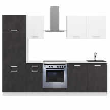 Zestaw mebli kuchennych 260 z blatem Matera / Biały TONI Podstawowe