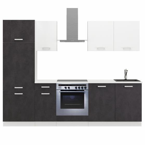 Zestaw mebli kuchennych 260 z blatem Matera / Biały TONI Podstawowe