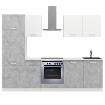 Zestaw mebli kuchennych 260 z blatem Bellato Szary / Biały TONI Podstawowe