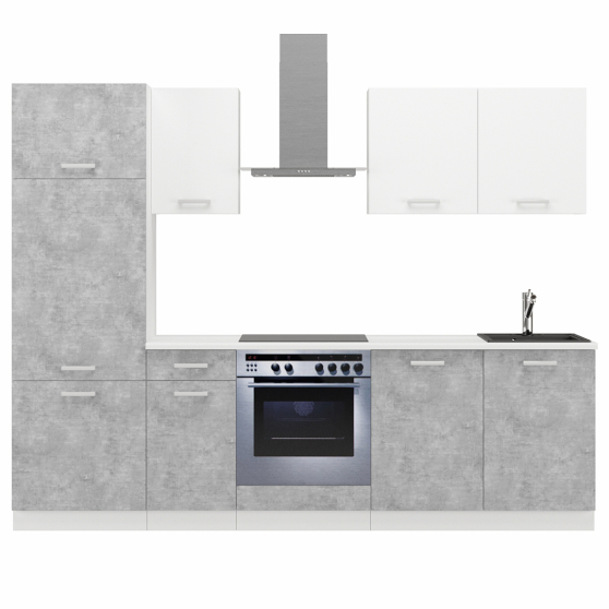Zestaw mebli kuchennych 260 z blatem Bellato Szary / Biały TONI Podstawowe