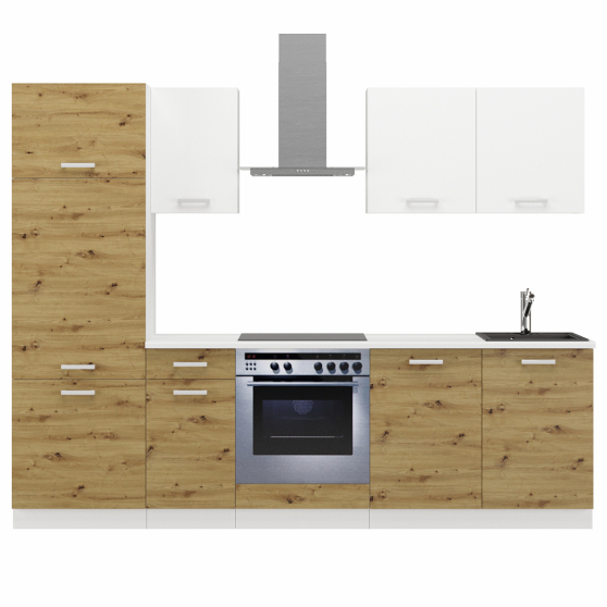 Zestaw mebli kuchennych 260 z blatem Artisan / Biały TONI Podstawowe