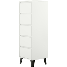 Komoda wysoka z 5 szufladami BORG Biały Mat BORG Podstawowe