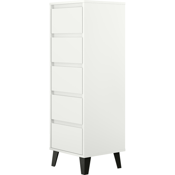 Komoda wysoka z 5 szufladami BORG Biały Mat BORG Podstawowe