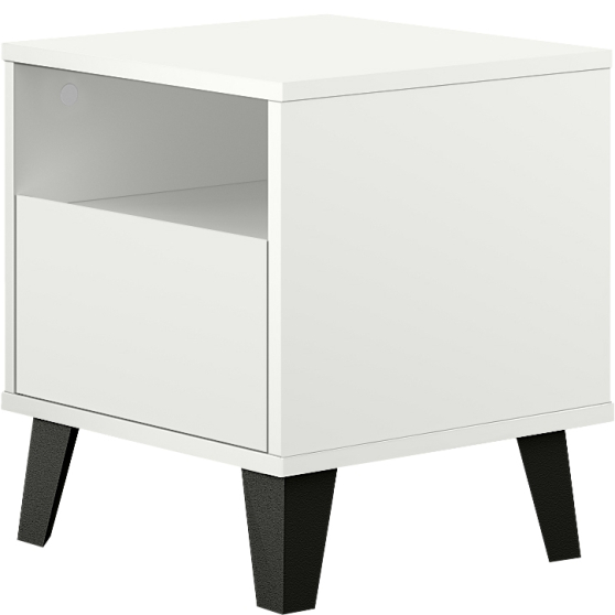 Szafka nocna z szufladą BORG Biały Mat BORG Podstawowe