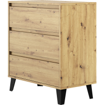 Komoda z 3 szufladami BORG Dąb Artisan BORG Podstawowe