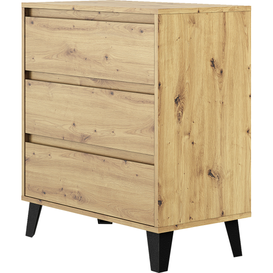 Komoda z 3 szufladami BORG Dąb Artisan BORG Podstawowe