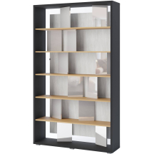 Regał otwarty z oświetleniem LED FP-01 FITT Szary Połysk FITT Podstawowe