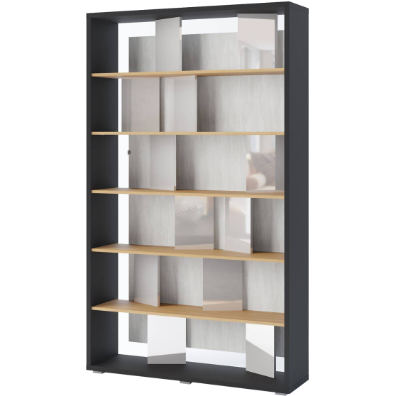 Regał otwarty z oświetleniem LED FP-01 FITT Szary Połysk FITT Podstawowe