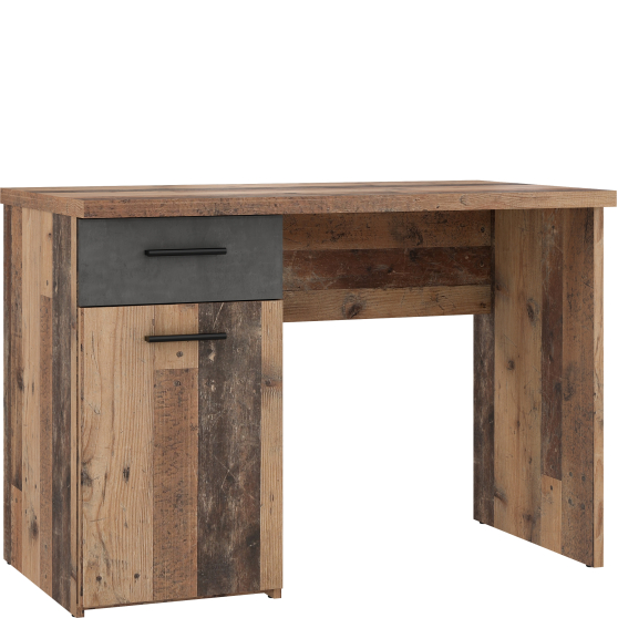 Biurko 110 cm z szufladą WNB935-C754Old-Wood Vintage / Beton Ciemnoszary WINNIE Podstawowe