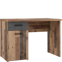 Biurko 110 cm z szufladą WNB935-C754Old-Wood Vintage / Beton Ciemnoszary WINNIE Podstawowe