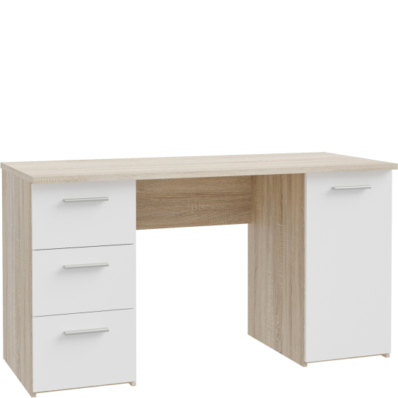 Biurko z 3 szufladami i szafką NET106 Dąb Sonoma / Biały MT311-Q36 Podstawowe