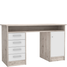 Biurko z półką NET106 Dąb Piaskowy / Biały MT931-T19 Podstawowe