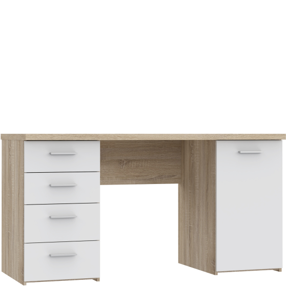 Biurko z 4 szufladami i szafką NET106 Dąb Sonoma / Biały MT926-Q36 Podstawowe