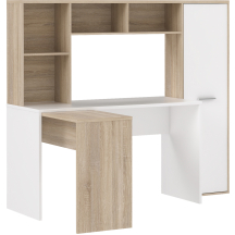 Biurko narożne z regałem NET106 Dąb Sonoma / Biały ERBB541-T29 Podstawowe