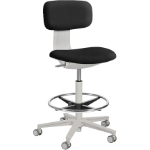 Fotel obrotowy biurowy tapicerowany ROBIN Szary z podnóżkiem Podstawowe (7)