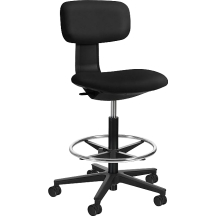 Fotel obrotowy biurowy tapicerowany ROBIN Czarny z podnóżkiem Podstawowe (7)