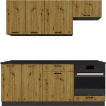 Zestaw mebli kuchennych 2,0 Dąb Artisan / Grafit ANIKA Podstawowe