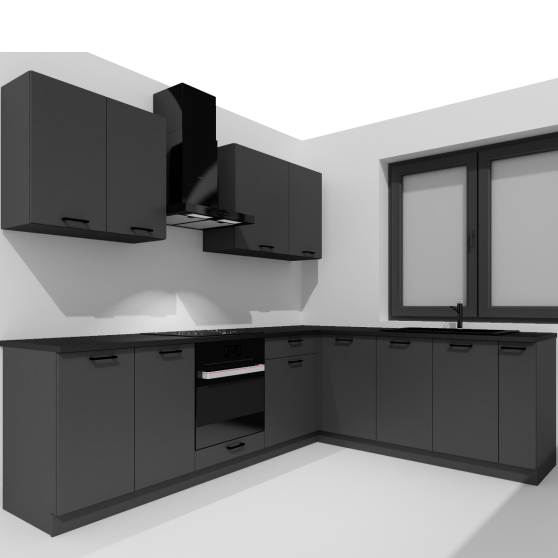Zestaw mebli kuchennych 2,0 x 2,6 Grafit ANIKA Podstawowe