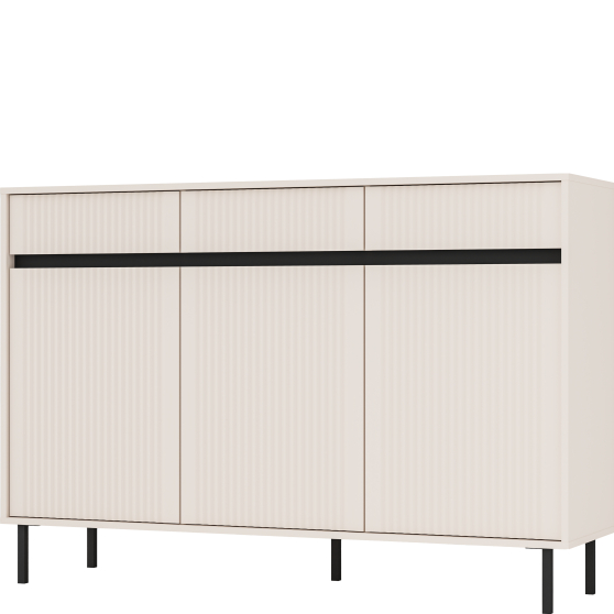 Komoda ryflowana 833-3F 3S Beż Piaskowy OSAKA BEŻ PIASKOWY Podstawowe