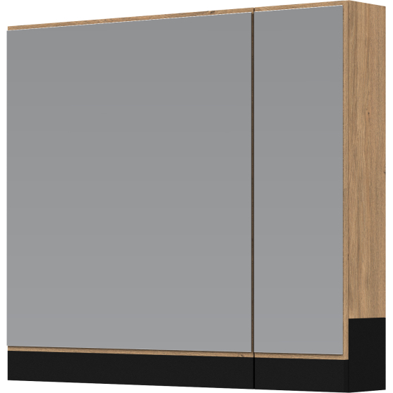 Szafka łazienkowa wisząca z lustrem 80 cm dąb złoty DUESA Podstawowe