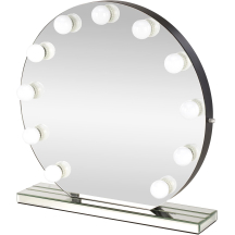 Lustro stojące stołowe z oświetleniem TORANO srebrne Podstawowe