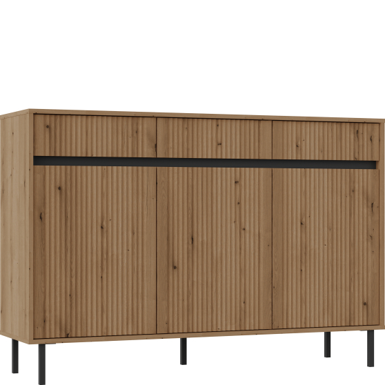 Komoda ryflowana 833-3F 3S Dąb Evoke OSAKA DĄB EVOKE Podstawowe