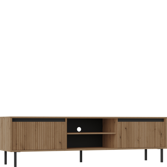 Szafka RTV ryflowana 312-2S Dąb Evoke OSAKA DĄB EVOKE Podstawowe