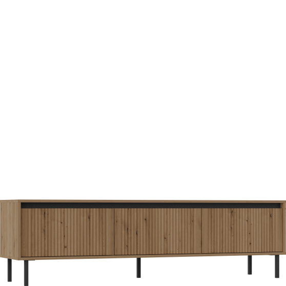 Szafka RTV pod telewizor ryflowana 303-3S Dąb Evoke OSAKA DĄB EVOKE Podstawowe