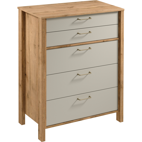 Komoda 5 szuflad K5S INDYGO SYPIALNIA BEIGE Podstawowe