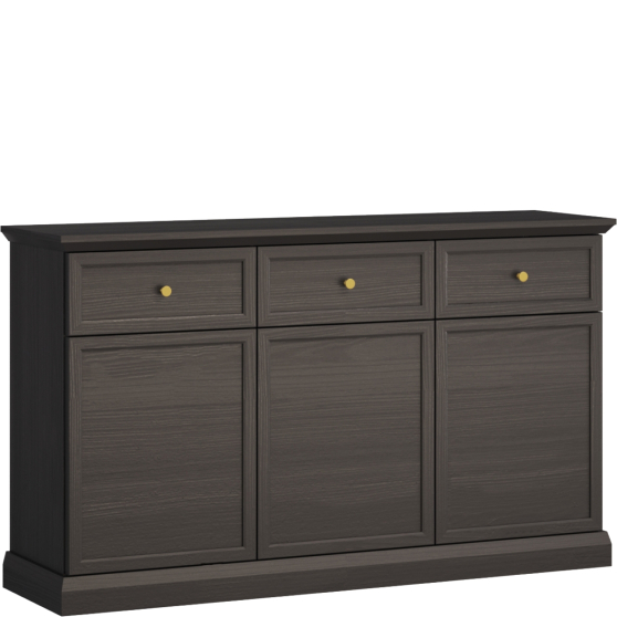 Komoda z drzwiami i szufladami K3D3S LUCCA CZARNY GRAFIT Podstawowe