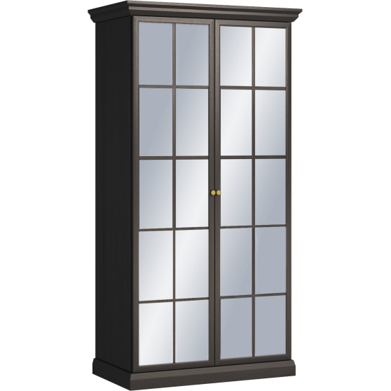 Szafa S2DL z lustrzanymi frontami LUCCA SYPIALNIA CZARNY GRAFIT Podstawowe