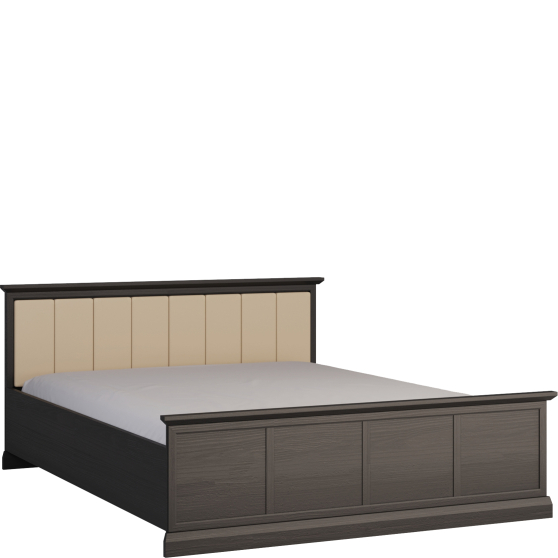 Łóżko 160 x 200 ze stelażem L160 LUCCA SYPIALNIA CZARNY GRAFIT Podstawowe