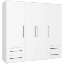 Szafa ubraniowa 4-drzwiowa MKSS841-120 Biały Mat JUPITER Podstawowe