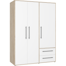Szafa ubraniowa 3-drzwiowa MKSS833-Q36 Biały / Dąb Sonoma JUPITER Podstawowe