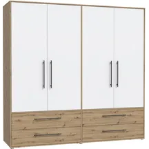 Szafa ubraniowa 4-drzwiowa MKSS845-C830 Biały / Dąb Artisan JUPITER Podstawowe